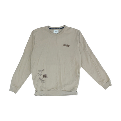 Tan Solid Sweatshirt Pullover