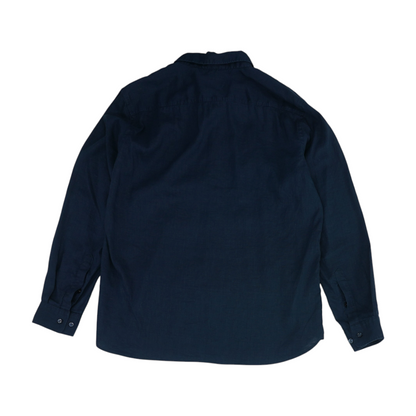 Navy Solid Long Sleeve Button Down