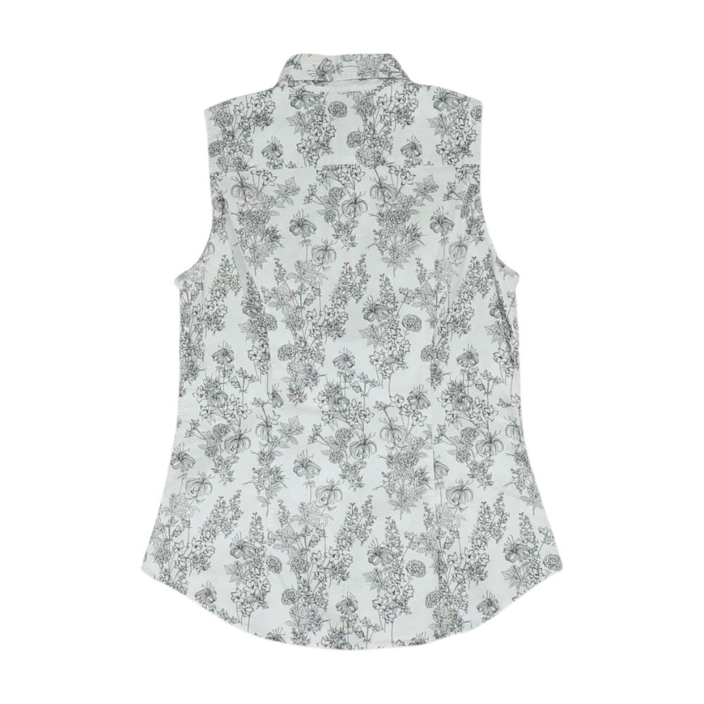 White Floral Button Down