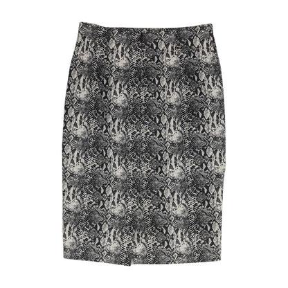 Gray Animal Print Midi Skirt