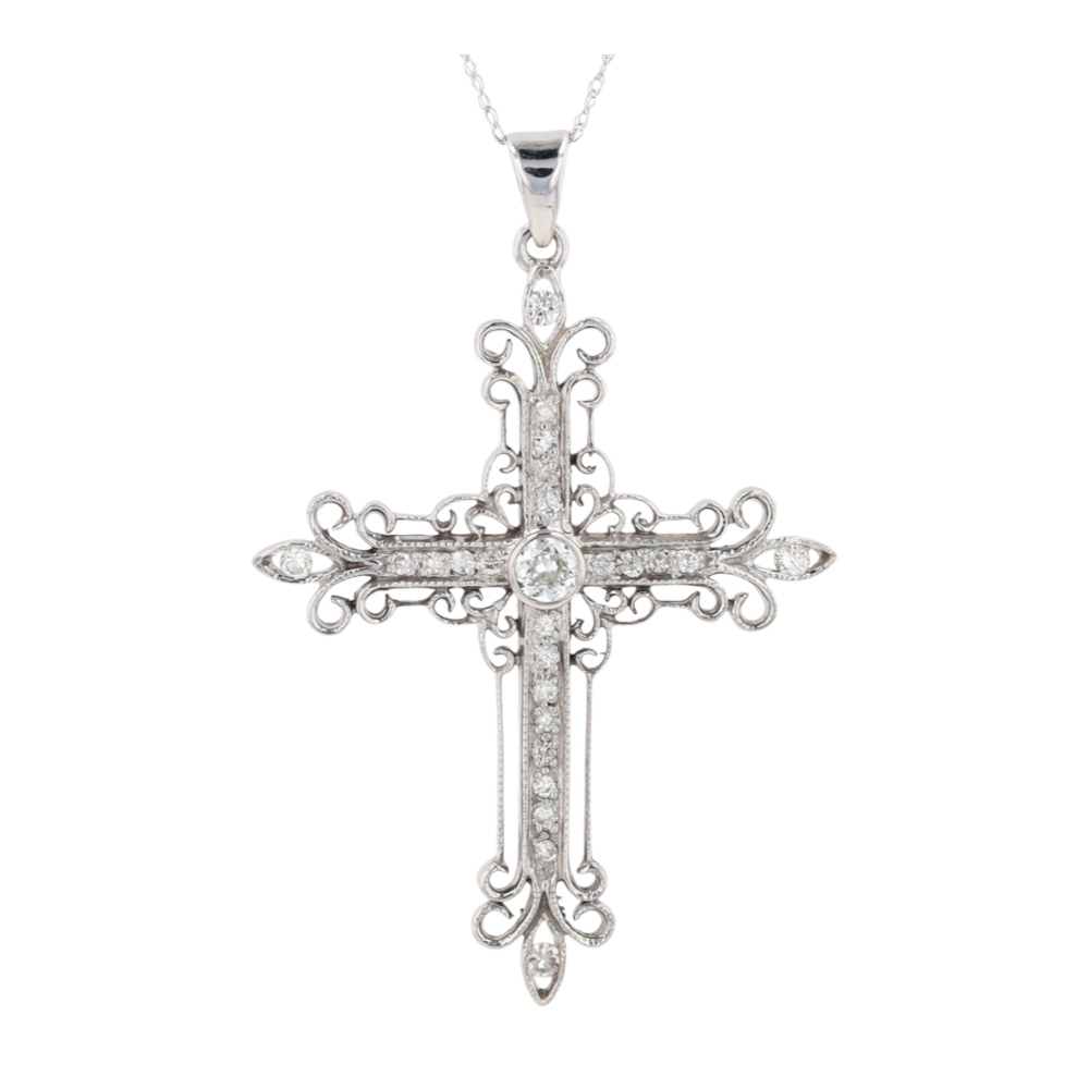 1/2 ctw 14K White Gold Diamond Pendant Necklace