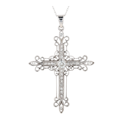 1/2 ctw 14K White Gold Diamond Pendant Necklace