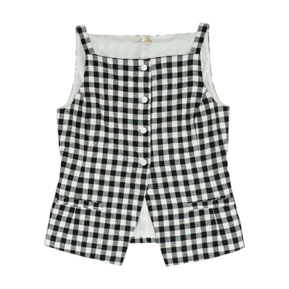 Black Check Button Down