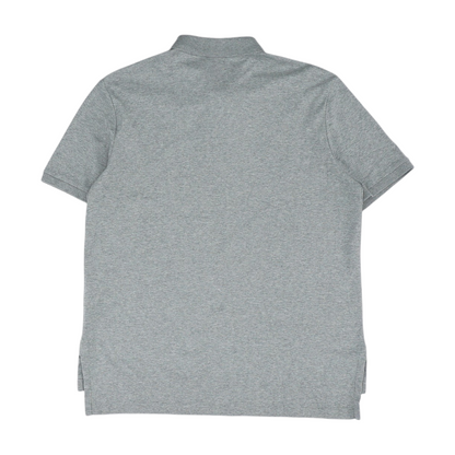 Gray Solid Short Sleeve Polo