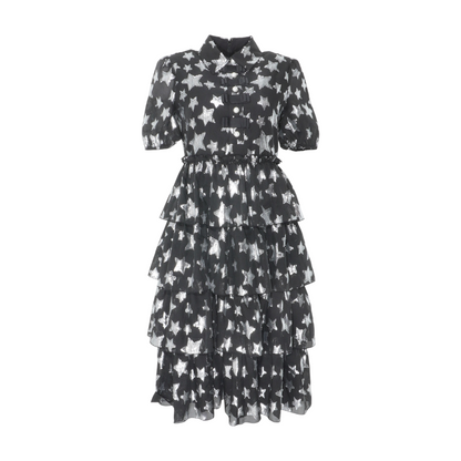 Black Print Midi Dress