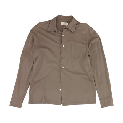 Gray Solid Long Sleeve Button Down