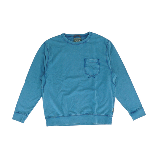 Blue Solid Sweatshirt Pullover