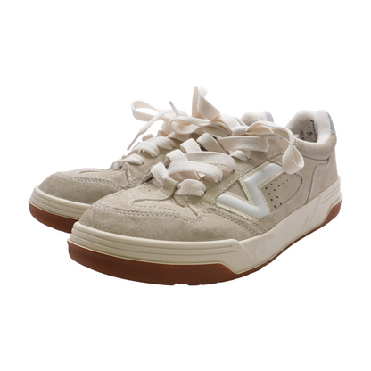 Beige Low-Top Athletic Shoes
