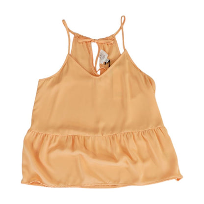 Orange Solid Sleeveless Blouse