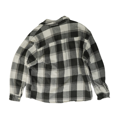 Gray Plaid Flannel Button Down