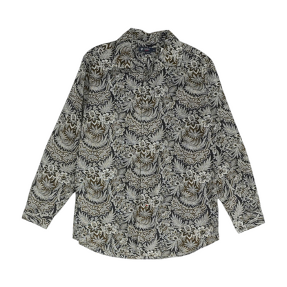 Black Floral Long Sleeve Button Down