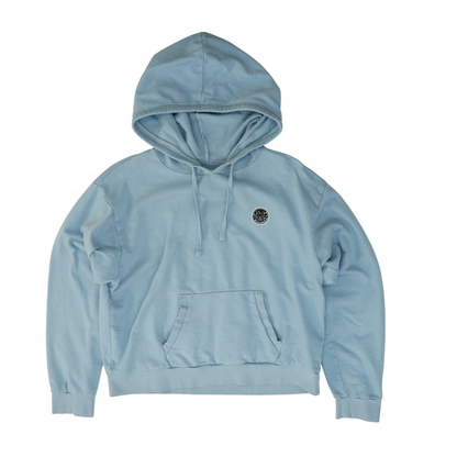 Blue Solid Hoodie Pullover