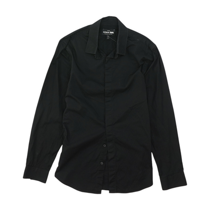 Black Solid Long Sleeve Button Down