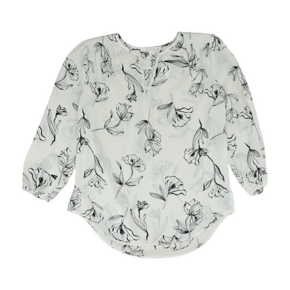 White Floral Blouse