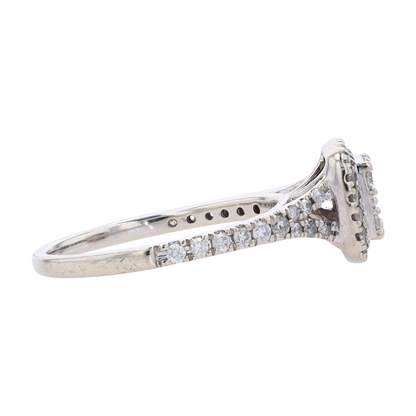 3/8 ctw 10K Sterling Silver Diamond Engagement Ring