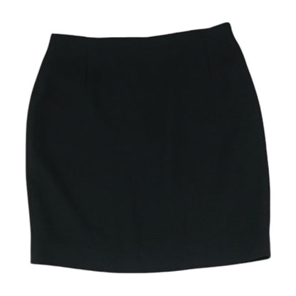 Black Solid Midi Skirt