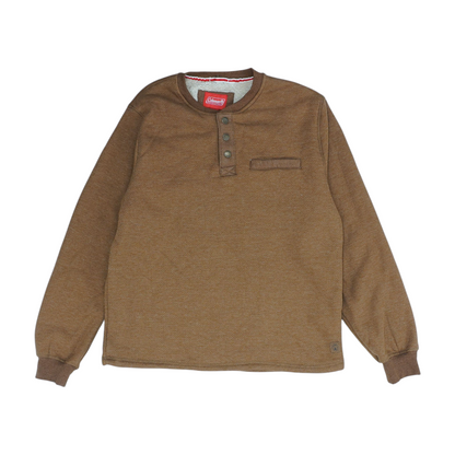 Brown Solid Fleece Pullover