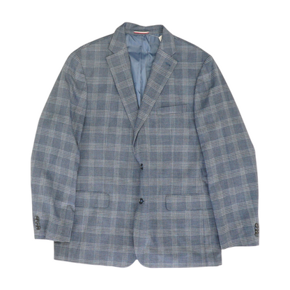 Blue Long Plaid Sport Coat