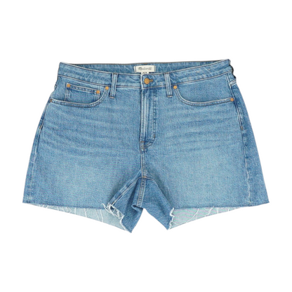 Blue Solid Denim Shorts