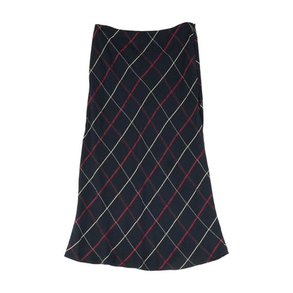 Black Plaid Midi Skirt