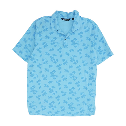 Blue Floral Short Sleeve Polo