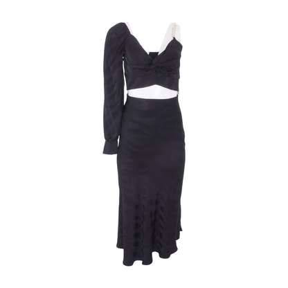 Black Animal Print Skirt Set