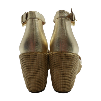 Gold Wedged Sandals