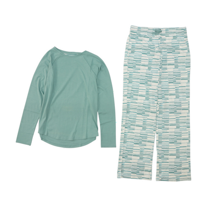 Blue Solid Pajama Set