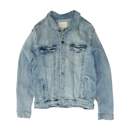 Blue Solid Denim Jacket
