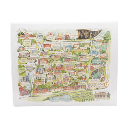 Elizabeth Wade "Vanderbilt University Campus Map" Print