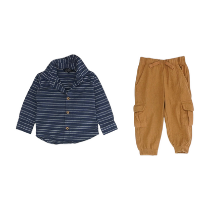 Navy Striped Set