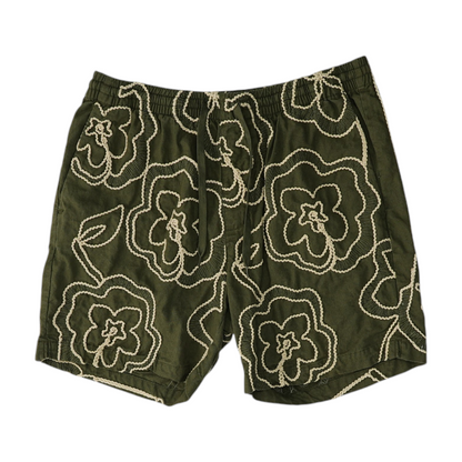 Gray Print Chino Shorts