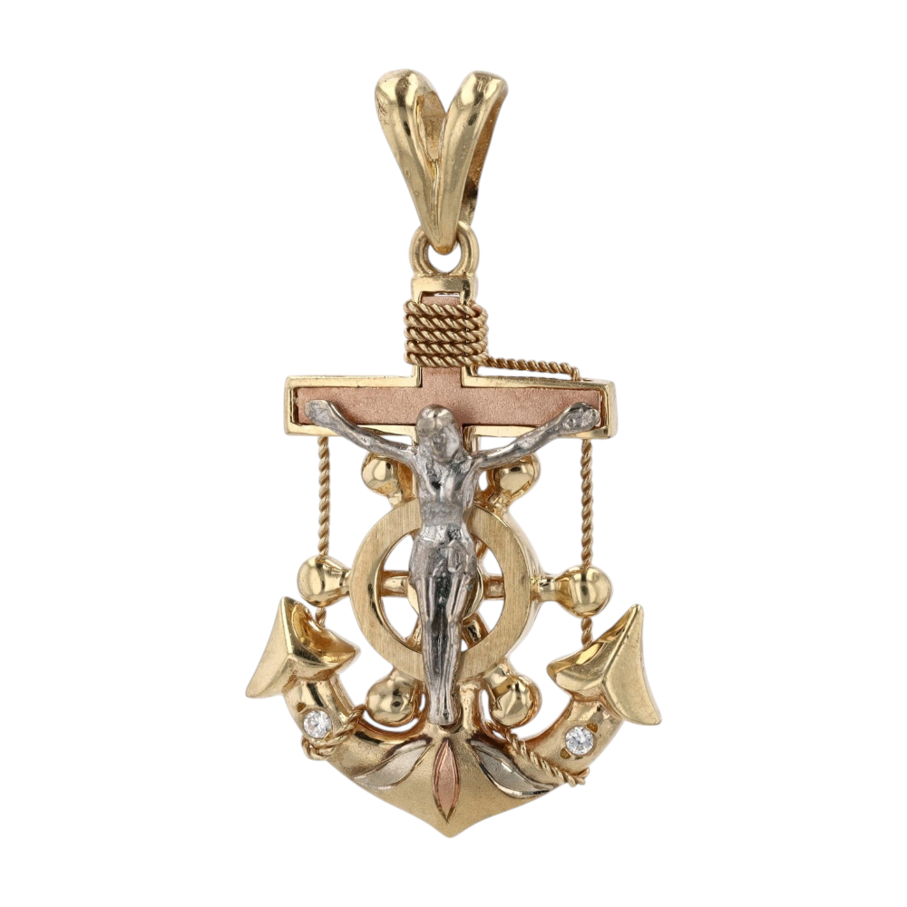 14K Tri-Tone Gold Pendant