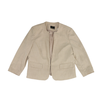 Beige Solid Blazer