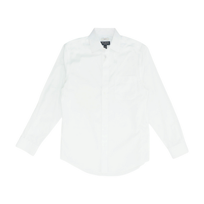 White Solid Long Sleeve Button Down