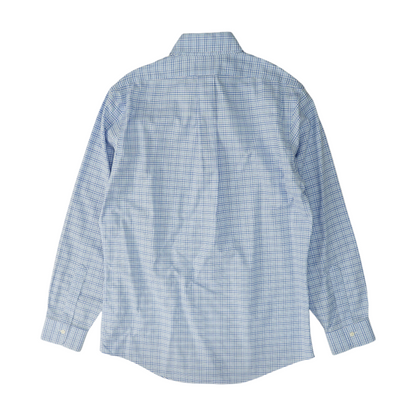 Blue Plaid Long Sleeve Button Down