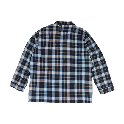 Navy Plaid Pajama Top