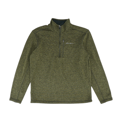 Green Solid 1/4 Zip Pullover