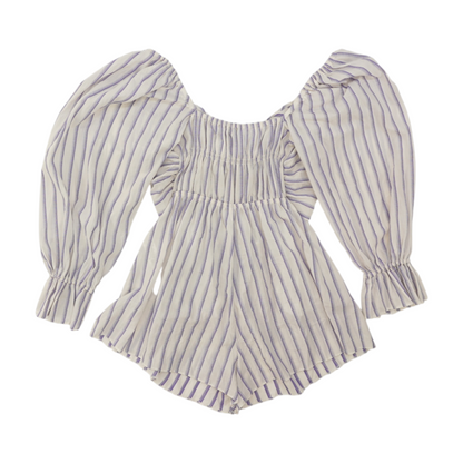 White Striped Romper
