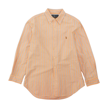 Orange Striped Long Sleeve Button Down