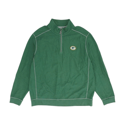 Green Solid 1/4 Zip Pullover