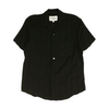 Black Solid Short Sleeve Button Down