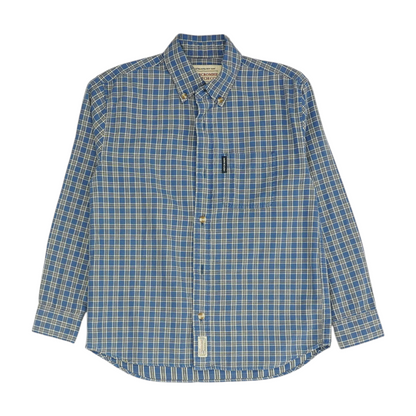 Blue Plaid Long Sleeve Button Down