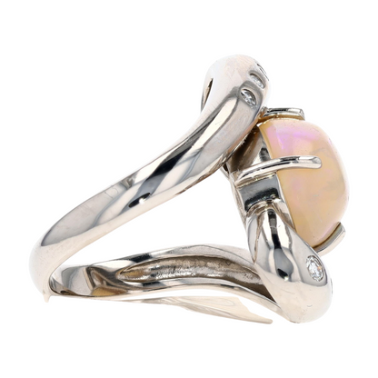 Platinum Opal Statement Ring
