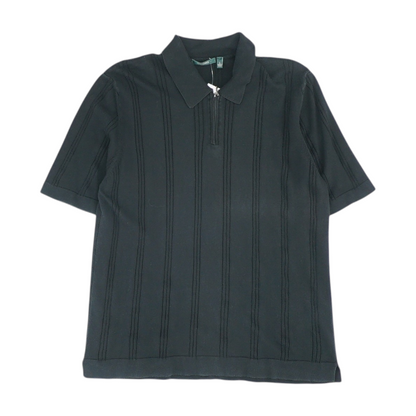 Black Solid 1/4 Zip Sweater
