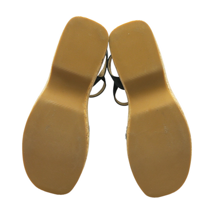 Black Wedged Sandals