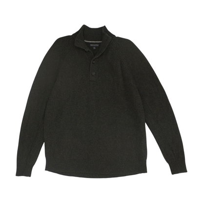 Brown Solid 1/4 Zip Sweater