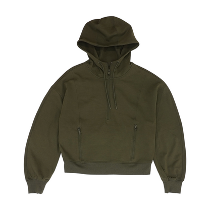 Green Solid Hoodie Pullover