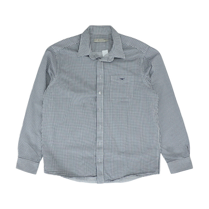 Navy Check Long Sleeve Button Down