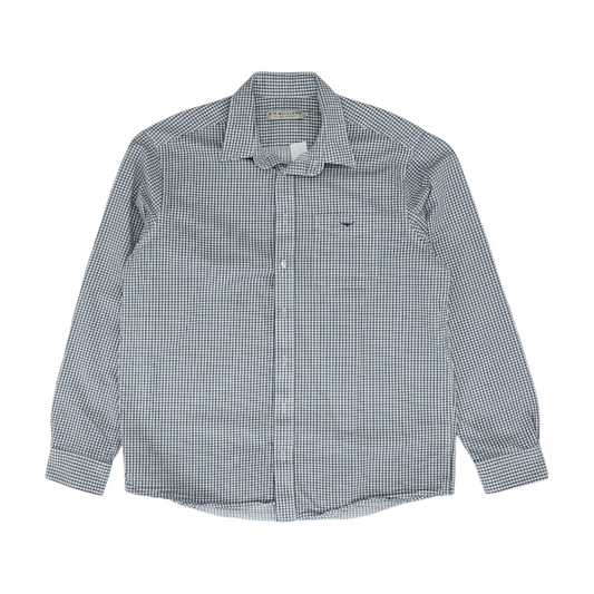 Navy Check Long Sleeve Button Down